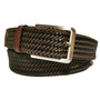 Braided Brown Leather Belt: Men's Casual Woven Design