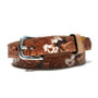 Embossed Leather Kids Belt: Handmade Rodeo Style, Snap Buckle