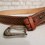 Handmade Western Cowboy Leather Belt: Full Grain Cowhide, Removable Buckle