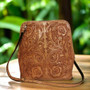 hand tooled leather bag backpack for women