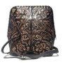 Hand Tooled Leather Convertible Backpack Purse: Veg Tan Artisan Design