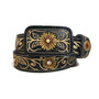Girls Sunflower Embroidered Belt: Faux Leather Cowgirl Style