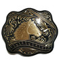 Hand Engraved Western Belt Buckle: Rodeo Cowboy Style