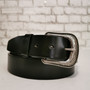 Handmade Black Full Grain Leather Belt: Women's Snap Buckle Belt