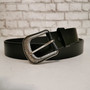 Handmade Black Full Grain Leather Belt: Women's Snap Buckle Belt