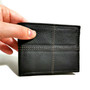 Handmade Black Leather Wallet: Slim, 16 Card Slots & Detachable Section