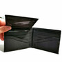 Handmade Black Leather Wallet: Slim, 16 Card Slots & Detachable Section