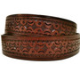 Hand Tooled Leather Belt: Western Rodeo Style with Removable Buckle