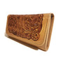 Handmade Floral Embossed Leather Wallet: Vintage Cowhide Clutch