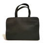 Handmade Black Leather Shoulder Bag: Minimalist Zipper Handbag