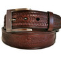 Handmade Embossed Eagle Leather Belt: Western Braided Cowhide