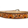 Embossed Sunflower Leather Belt: Western Boho Rodeo Style