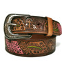 Embossed Leather Rodeo Belt: Handmade Cowgirl Bohemian Style