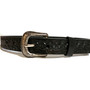 Handmade Black Leather Kids Belt: Hand Tooled Western Style