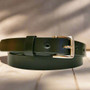 Handmade Black Leather Belt: Full Grain Removable Buckle