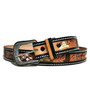 Handmade Embossed Leather Western Belt: Removable Buckle Cowboy Rodeo Belt