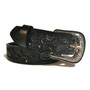 Hand Tooled Black Leather Kids Belt: Snap Buckle, Rodeo Style