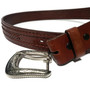 Handmade Braided Leather Belt: Genuine Cowhide, Metal Buckle