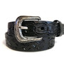 Black leather belt for kids, hand tooled leather , rodeo belt