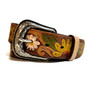 Embossed Sunflower Leather Belt: Handmade Boho Rodeo Style