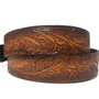 Embossed Leather Belt: Handmade Brown Boho Belt, Western Style