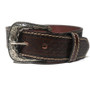 Handmade Brown Leather Belt for Men: Cowhide Western Rodeo Style