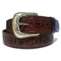 Hand Tooled Leather Western Belt: Removable Buckle, Cowboy Rodeo Style