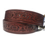 Hand Tooled Leather Western Belt: Removable Buckle, Cowboy Rodeo Style