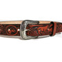 Handmade Leather Kids Belt: Embossed Horses, Western Rodeo Style