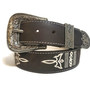 brown leather belt for women, western rodeo  style