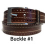 Handmade Full Grain Leather Belt: Brown Stitched Design, Removable Buckle