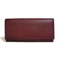 Handmade Wine Red Cowhide Leather Wallet: Minimalist Women's Wallet with Mirror