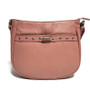 Handmade Pink Leather Crossbody Bag: Zippered Travel Shoulder Purse