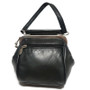 Handmade Black Leather Crossbody Bag: Cowhide Shoulder Purse with Mirror