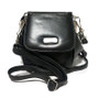 Handmade Black Leather Crossbody Bag: Cowhide Shoulder Purse with Mirror