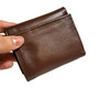 Handmade Brown Leather Trifold Wallet: Slim Minimalist Design