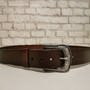 Full Grain Brown Leather Belt: Casual Jeans Belt with Removable Buckle
