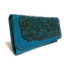 Handmade Embossed Floral Leather Wallet: Boho Card Holder