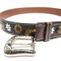 Sunflower Embossed Leather Belt: Handmade Western Boho Belt