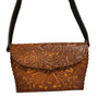 Hand Tooled Leather Shoulder Bag: Vintage Cowgirl Bohemian Purse