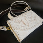 Handmade Veg-Tan Leather Crossbody Bag: White Rodeo Boho Shoulder Bag
