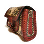 Embossed Leather Saddle Bag: Vintage Western Style, Adjustable Strap