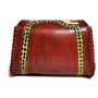 Embossed Leather Saddle Bag: Vintage Western Style, Adjustable Strap