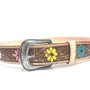 Handmade Leather Belt: Floral Engraved Buckle, Boho Cowgirl Style