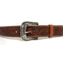 Handmade Western Leather Belt: Embossed Cowboy Rodeo Style