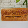 Embossed Floral Leather Wallet: Vintage Rodeo Style