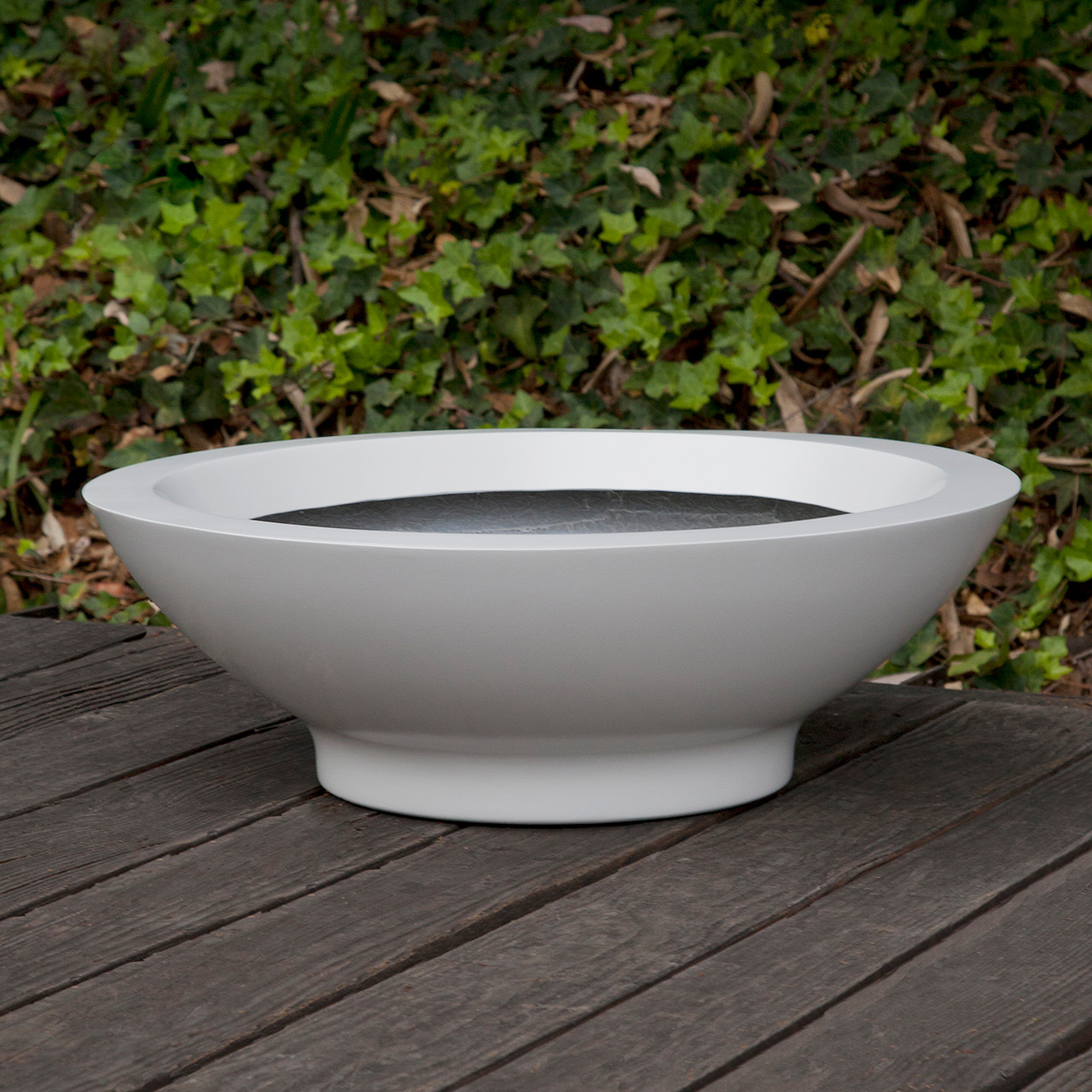 Lunetta Fiberglass Low Bowl Planter in 9 Finishes