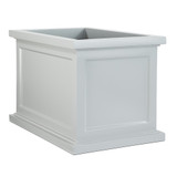 Keswick Fiberglass Rectangular Planter in white on white background