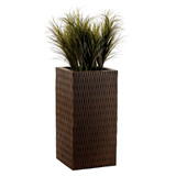 Draper Fiberstone Square Planter with a low profile green plant