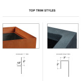 Steel planter top trim graphic Steel planter top trim graphic